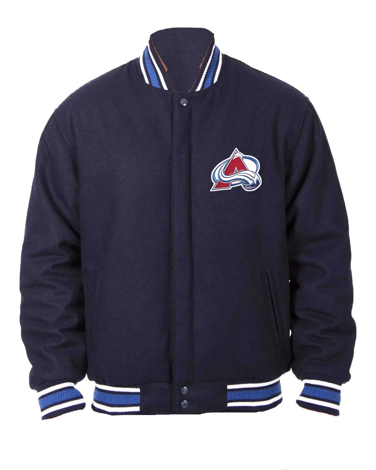 Colorado Avalanche Bomber Navy Blue Wool Jacket