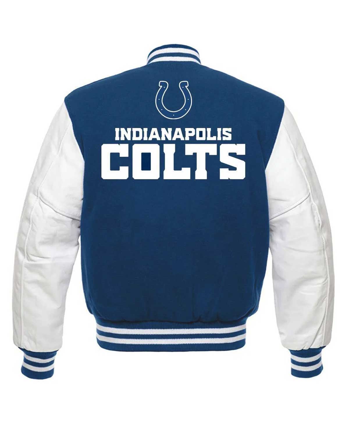 Blue and White Indianapolis Colts Letterman Jacket
