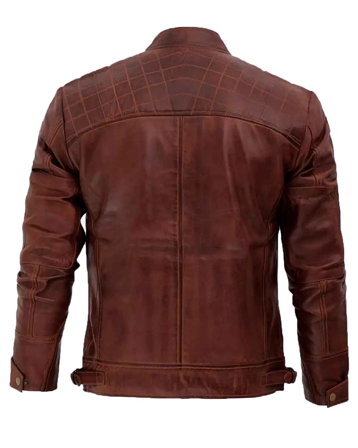 Men's Distressed Brown Motorcycle Leather Jacket