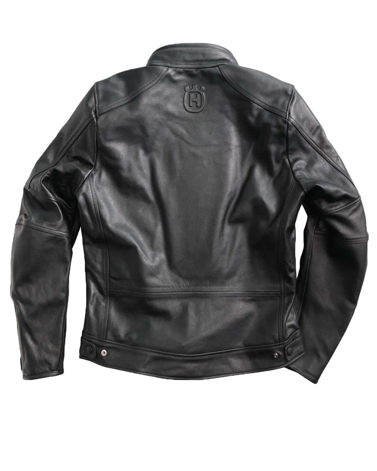 Black Husqvarna Motorcycle Leather Jacket