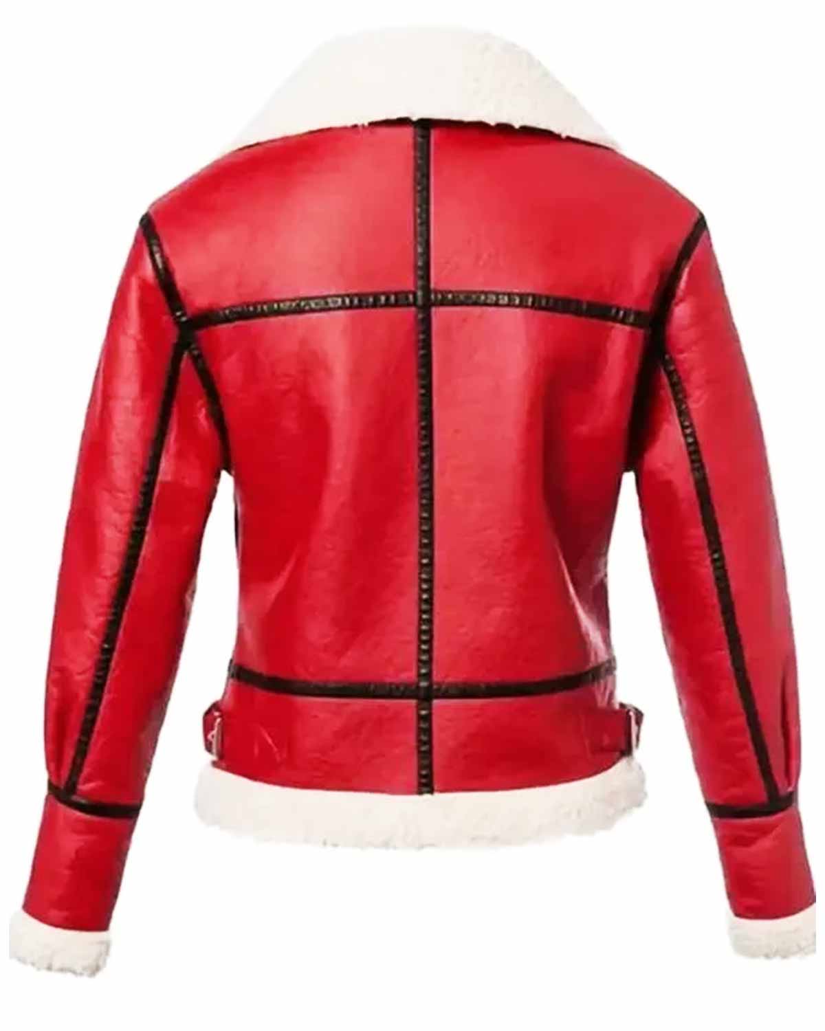 Christmas Women's Red Leather Jacket