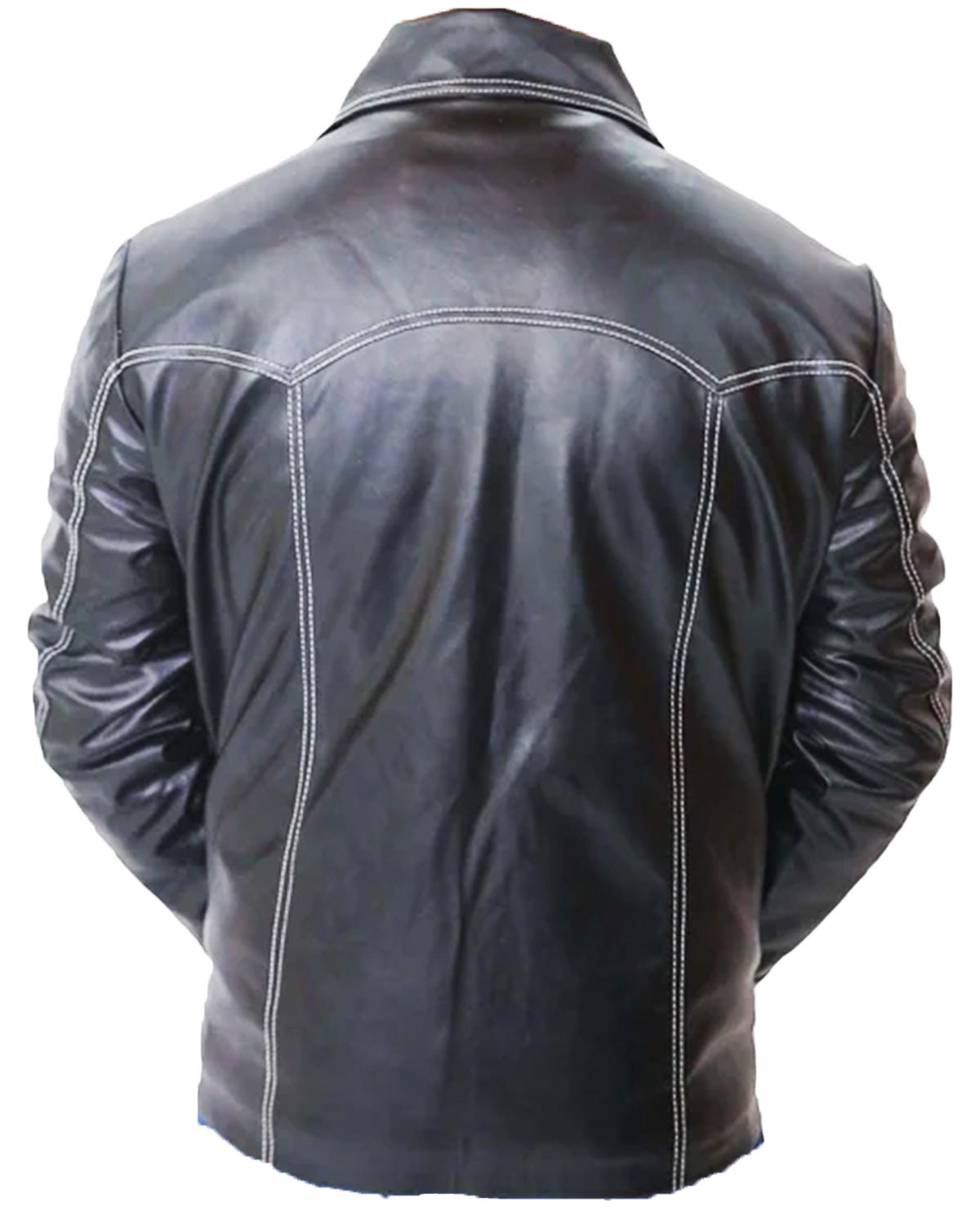 Brad Pitt Fight Club Black Leather Jacket