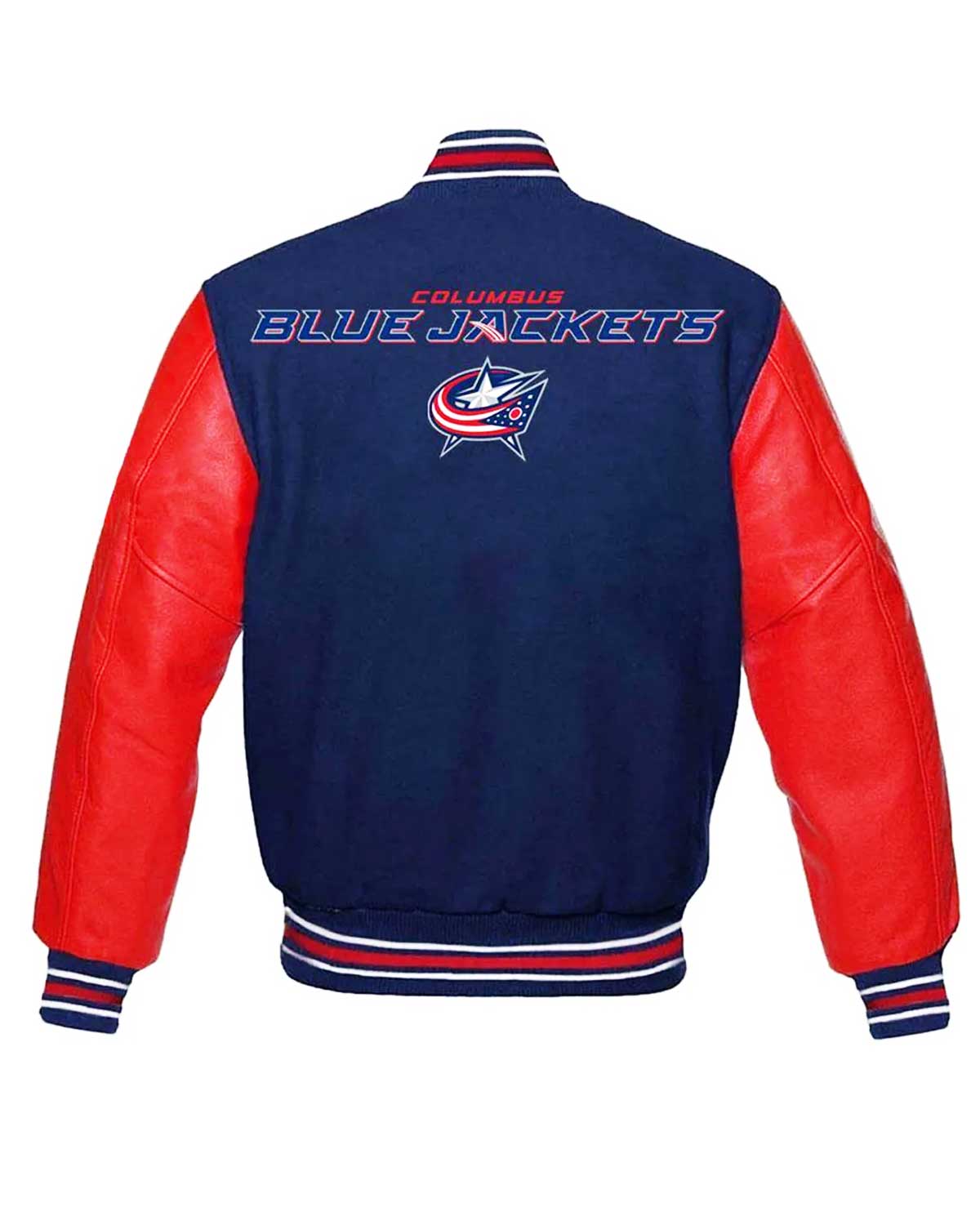 Columbus Blue Jackets Letterman Blue and Red Jacket