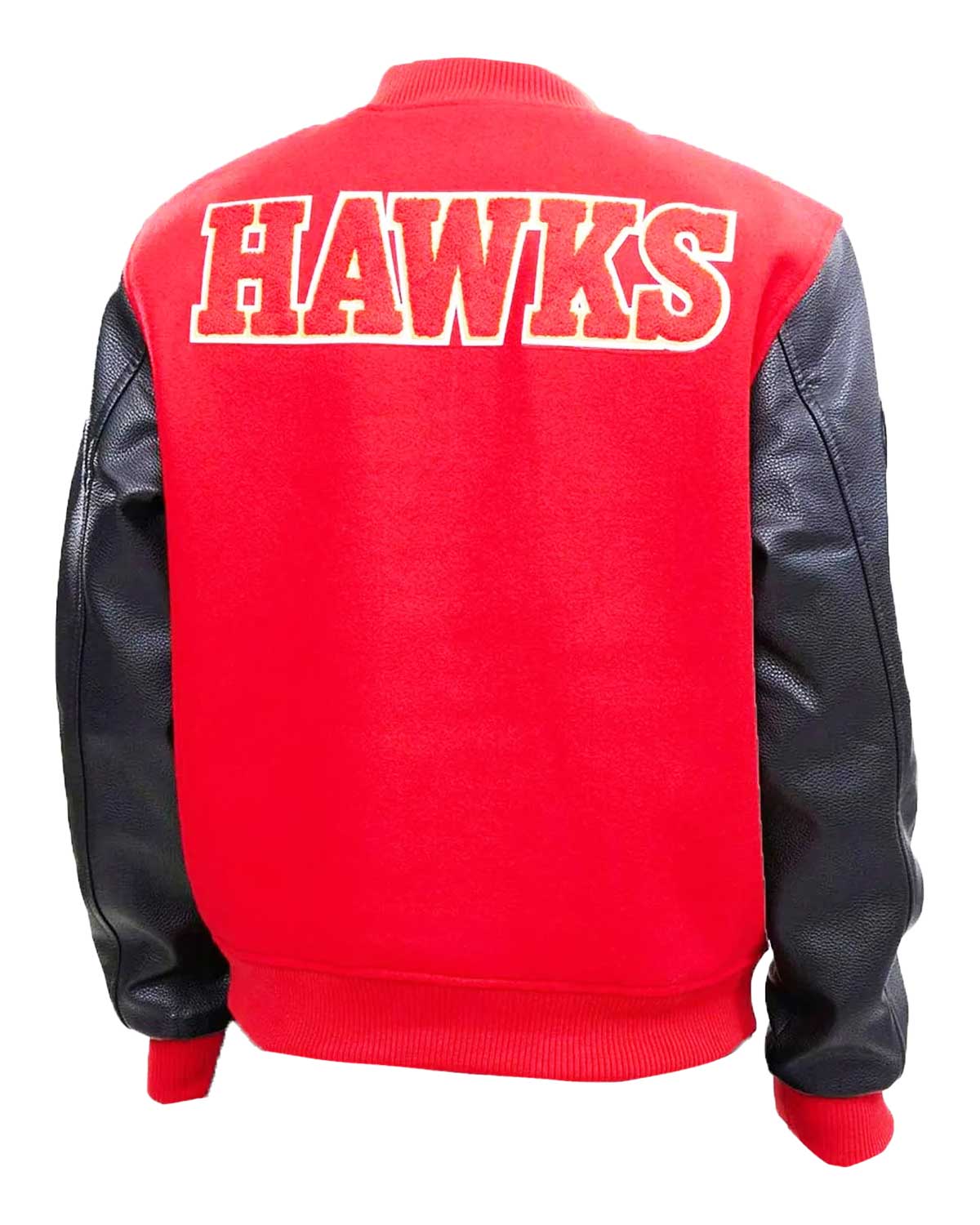 Atlanta Hawks Letterman Black and Red Jacket