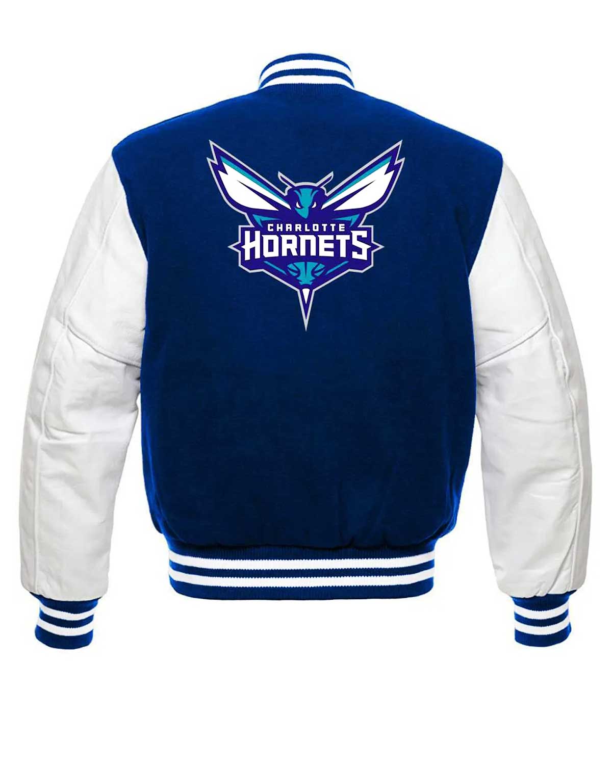 Charlotte Hornets NBA Letterman Blue and White Jacket