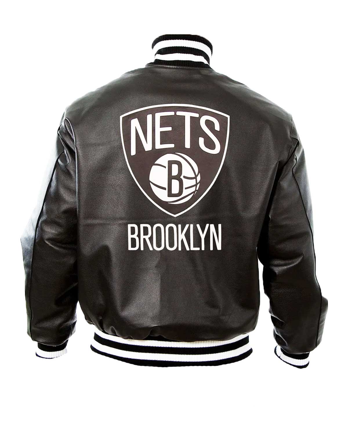 Brooklyn Nets Letterman Black Leather Jacket