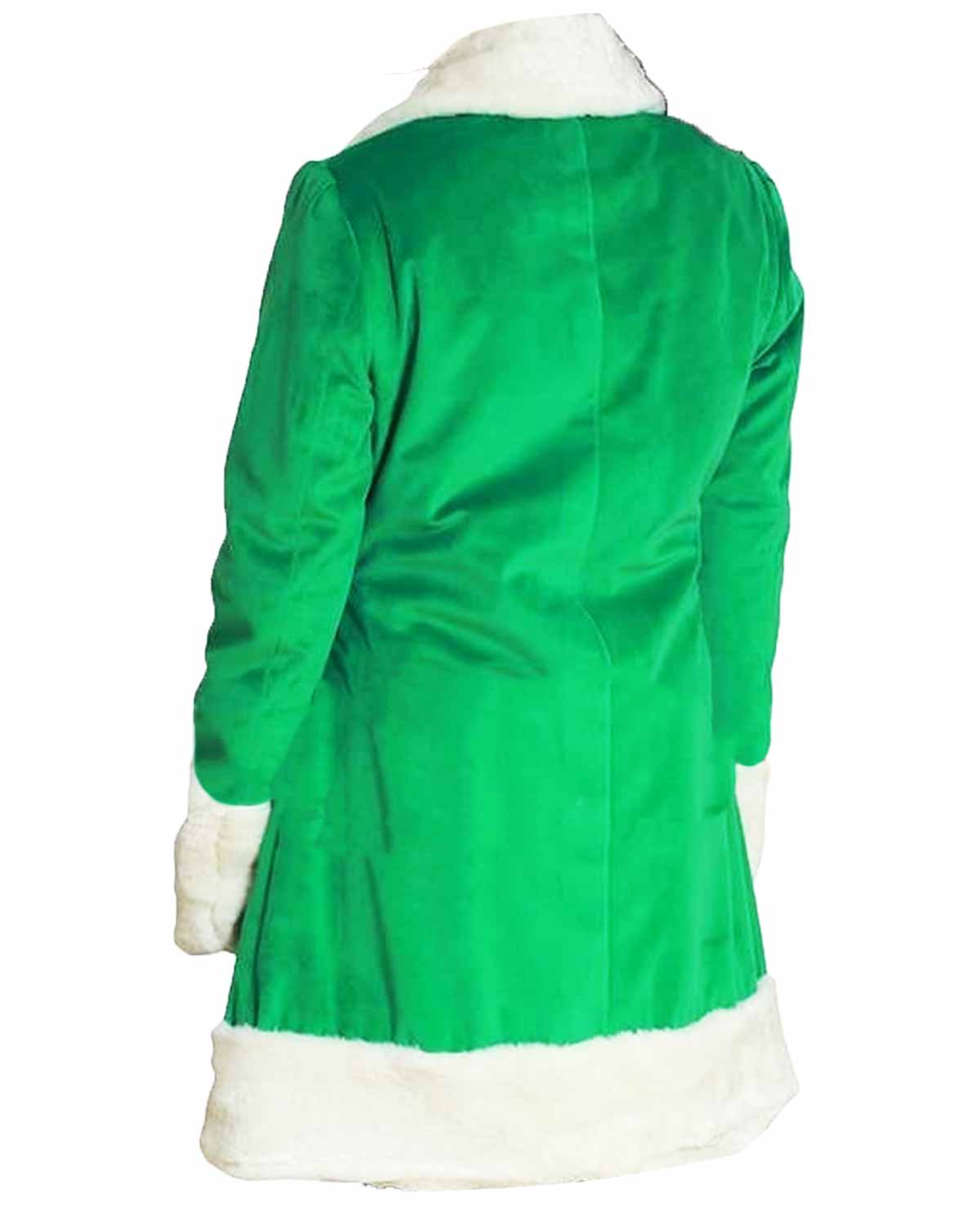 Emilia Clarke Last Christmas Green Shearling Coat