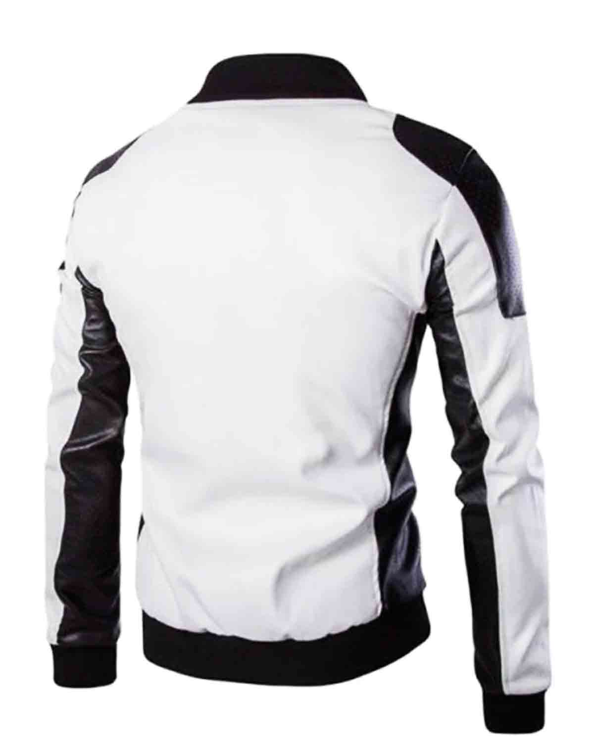 Joliet Perforated White Leather Jacket