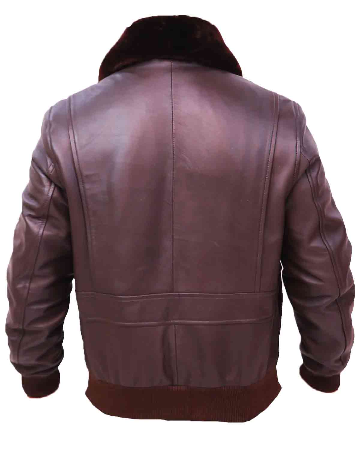 Navy G 1 Flight WWll Brown Aviator Men's Leather Jacket