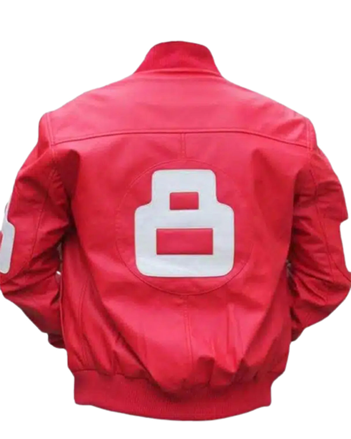 Pink Unisex 8 Ball Bomber Leather Jacket