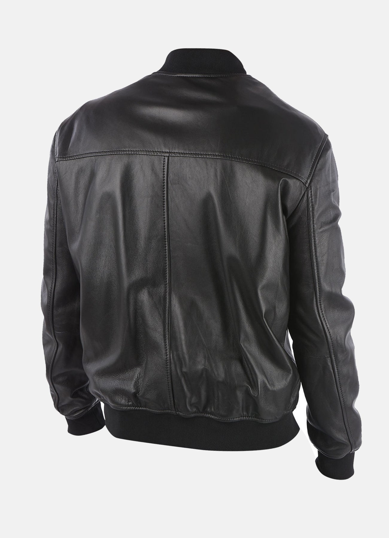 Men's Midnight Black Bomber Leather Jacket