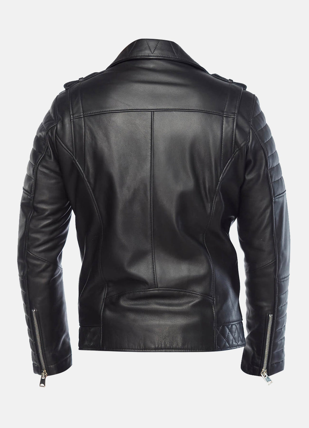 Men's Quilted Black Biker Leather Jacket