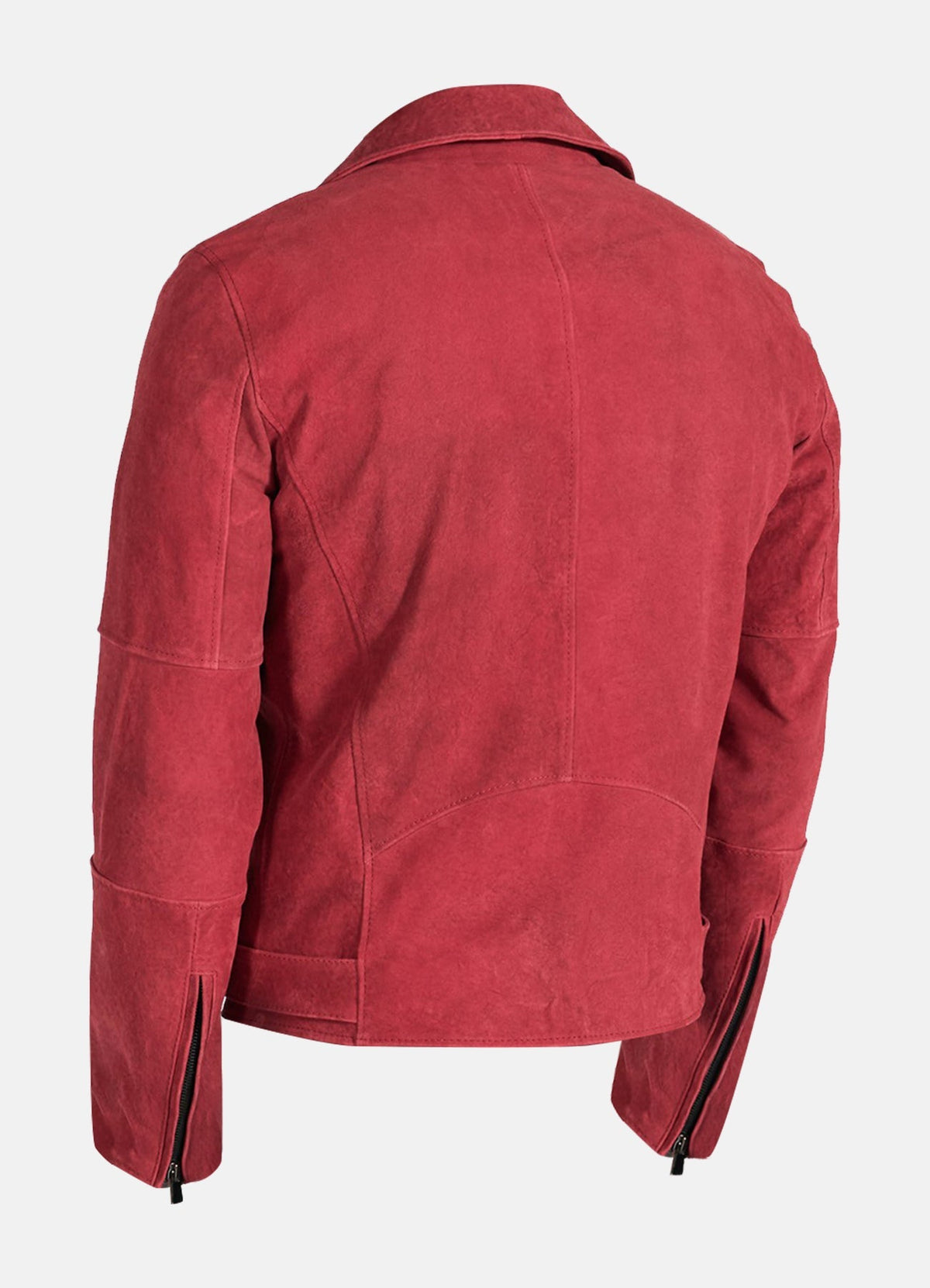 Men's Bright Red Suede Leather Jacket