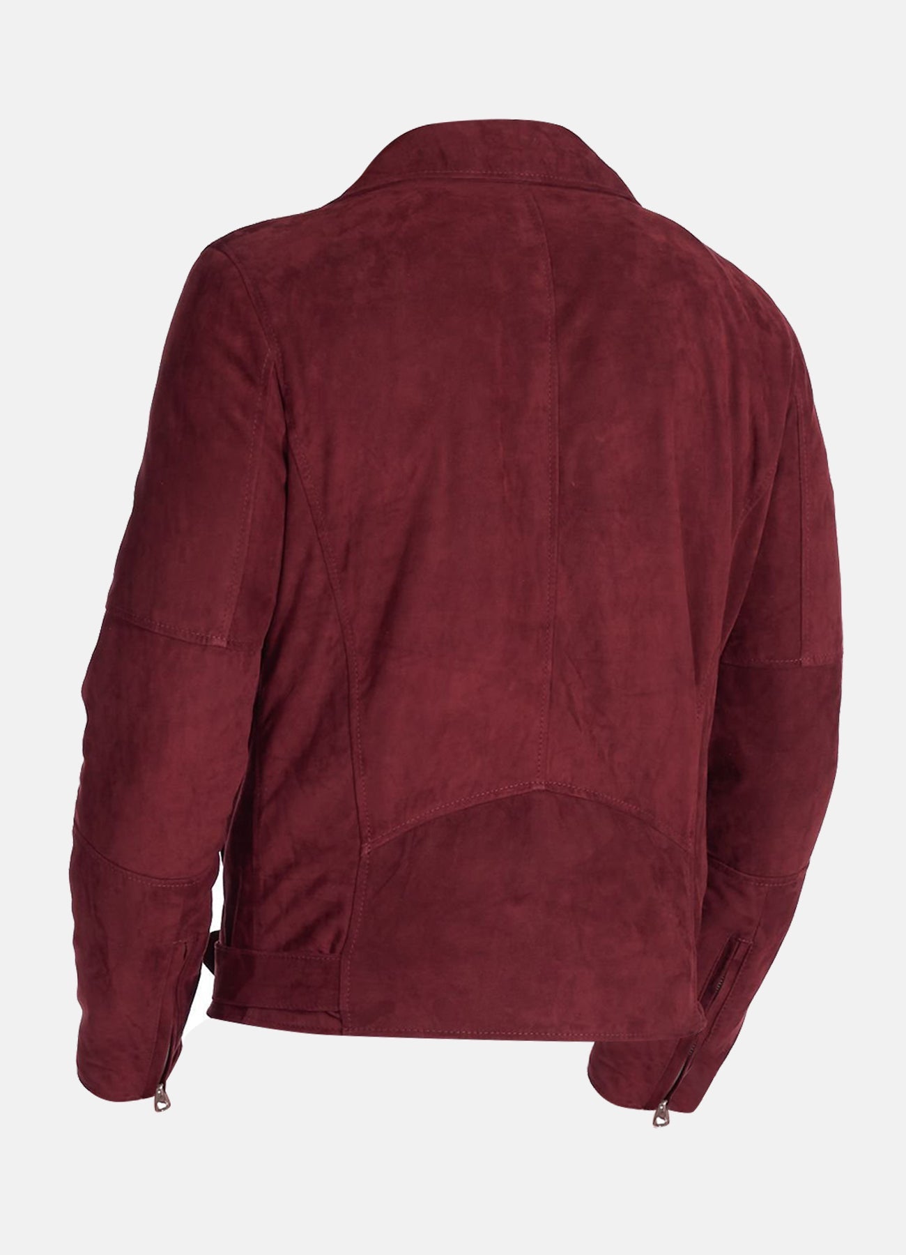 Men's Deep Maroon Suede Leather Jacket