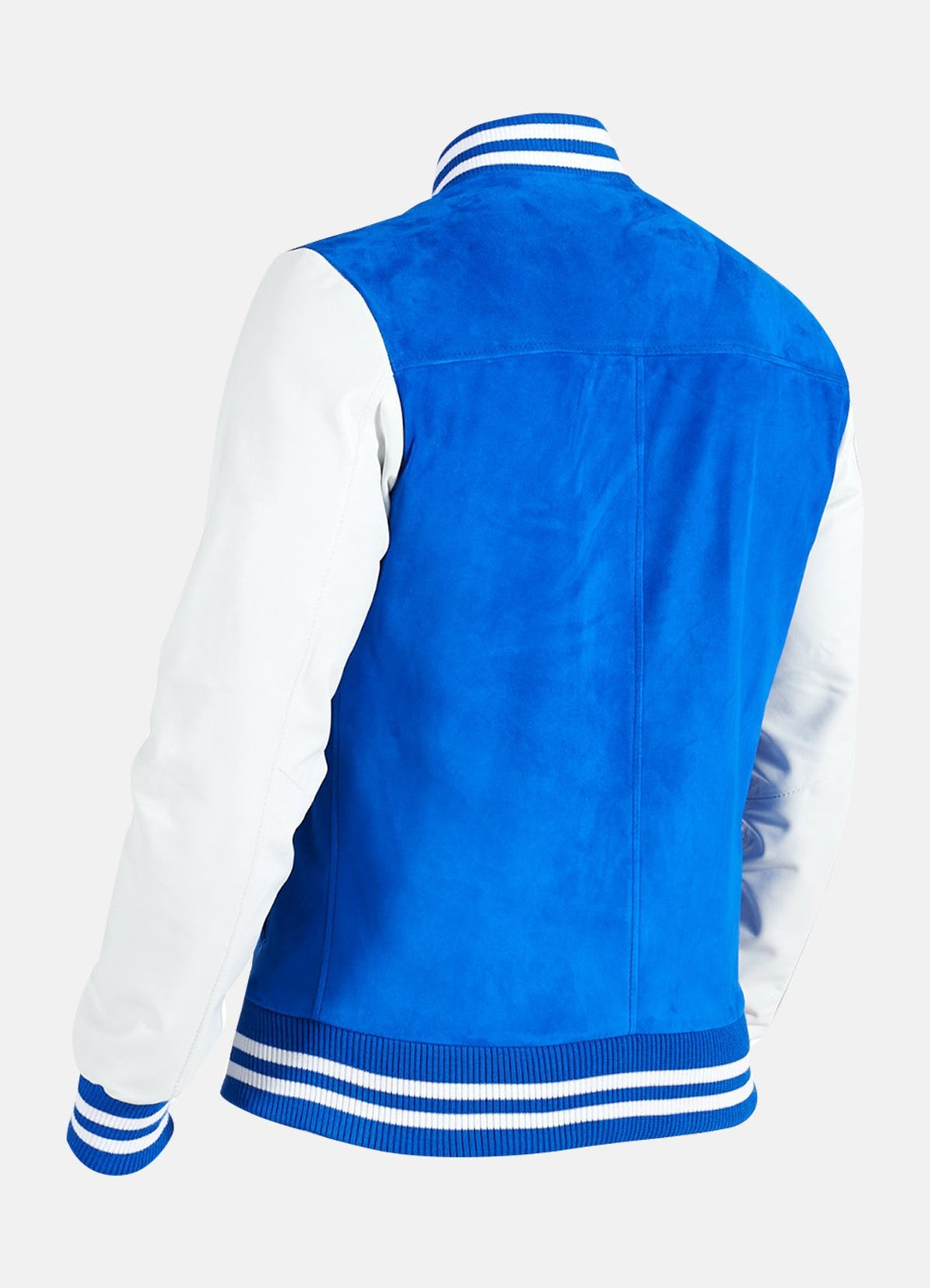 Men's Blue and White Varsity Jacket