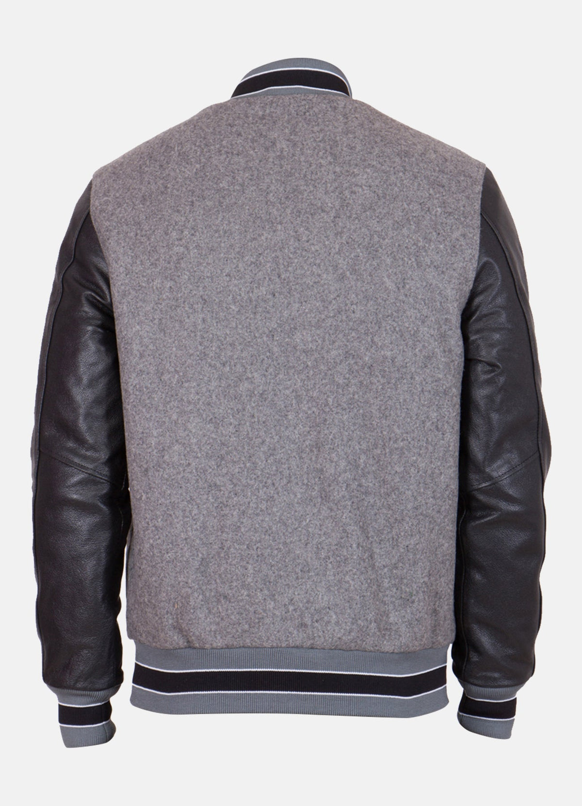 Men's Gray and Black Varsity Jacket