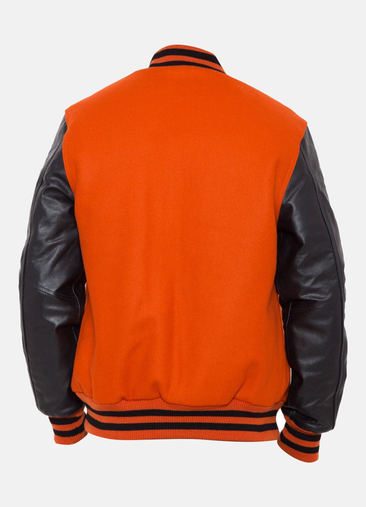 Men's Orange and Black Varsity Jacket