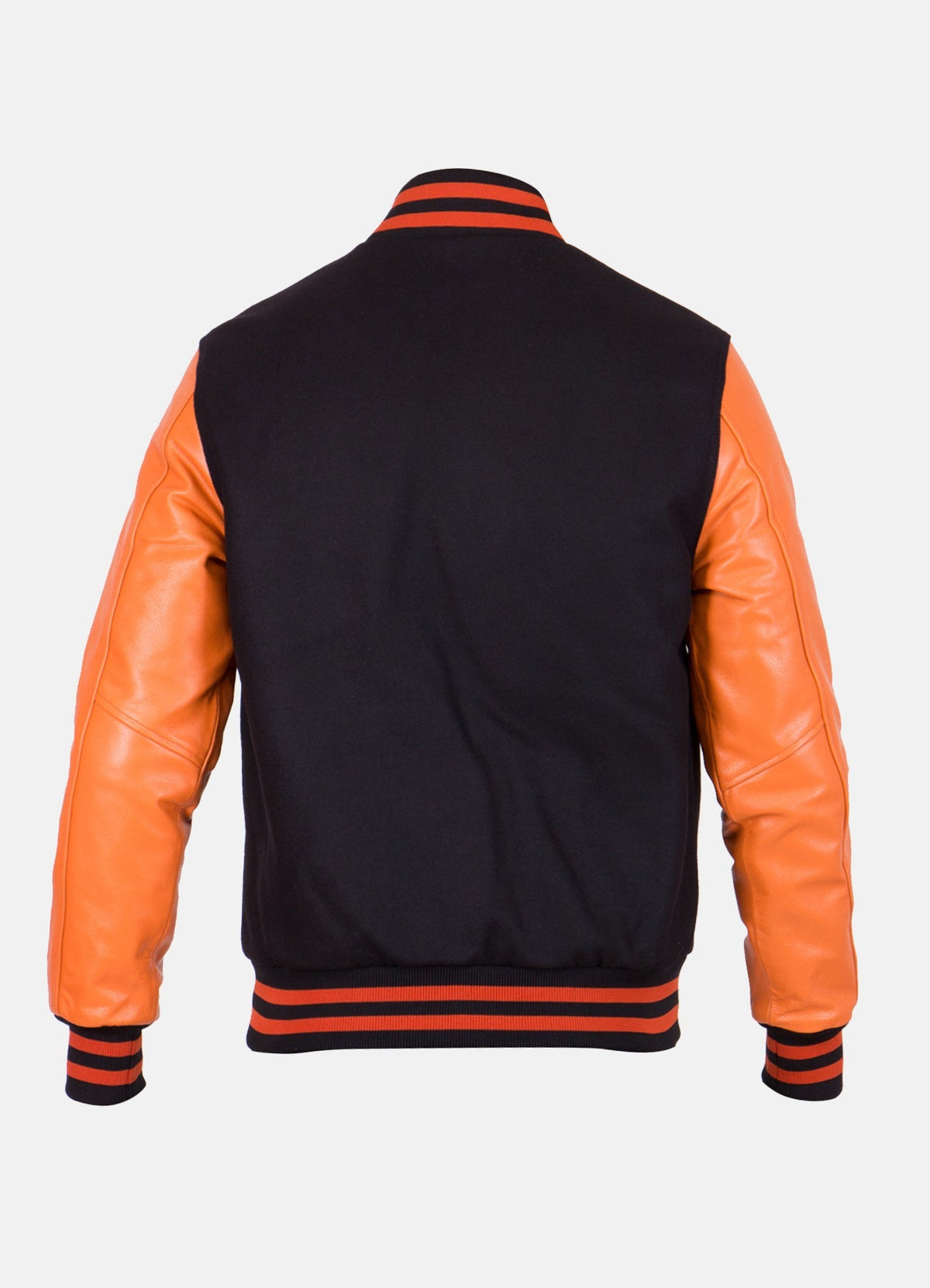 Men's Black and Orange Varsity Jacket