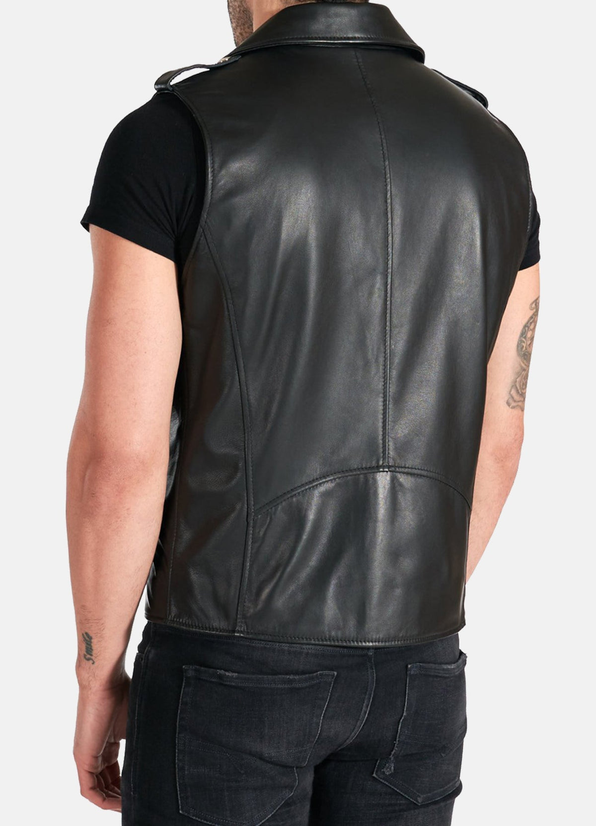 Men's Black Perfecto Biker Leather Vest