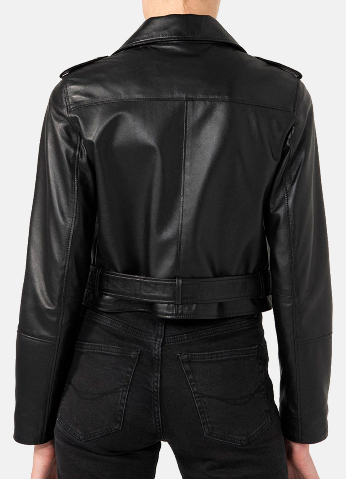 Women's Casual Black Biker Leather Jacket