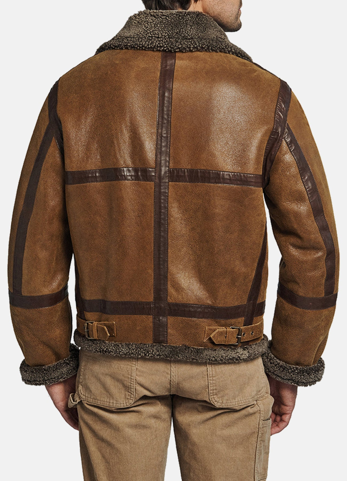 Men's Vintage Brown Shearling Leather Jacket