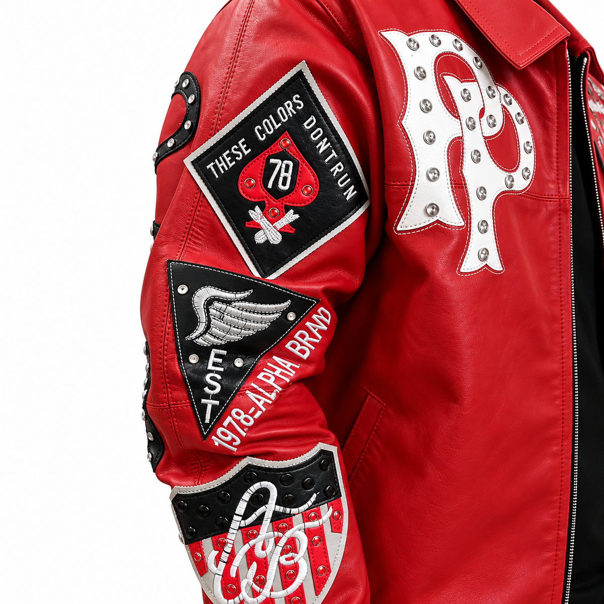 American Bruiser Customize Men's Red Leather Jacket