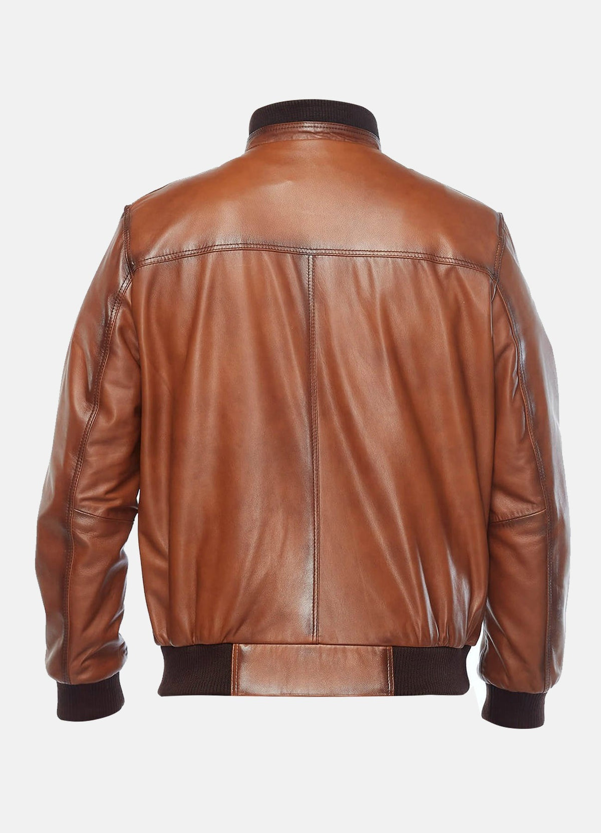 Men's Tan Classic Bomber Leather Jacket