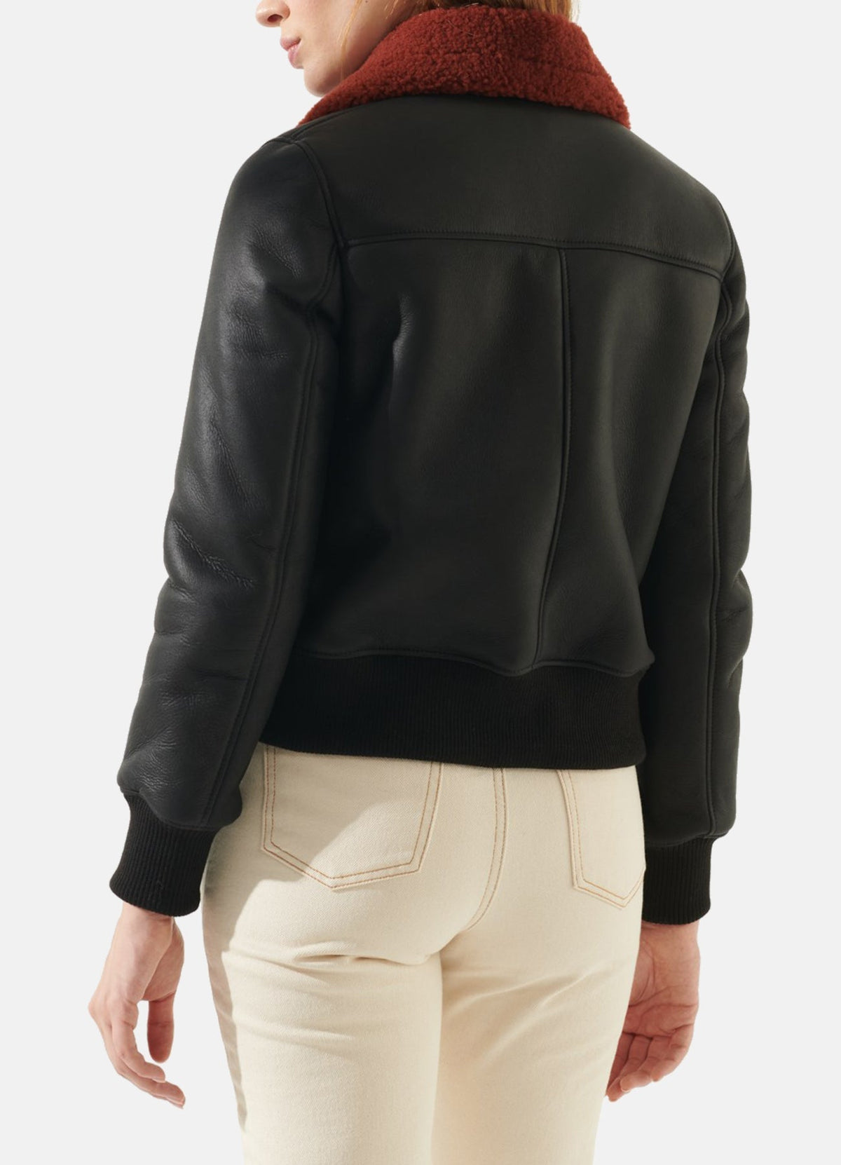 Women's Authentic Black Shearling Leather Jacket