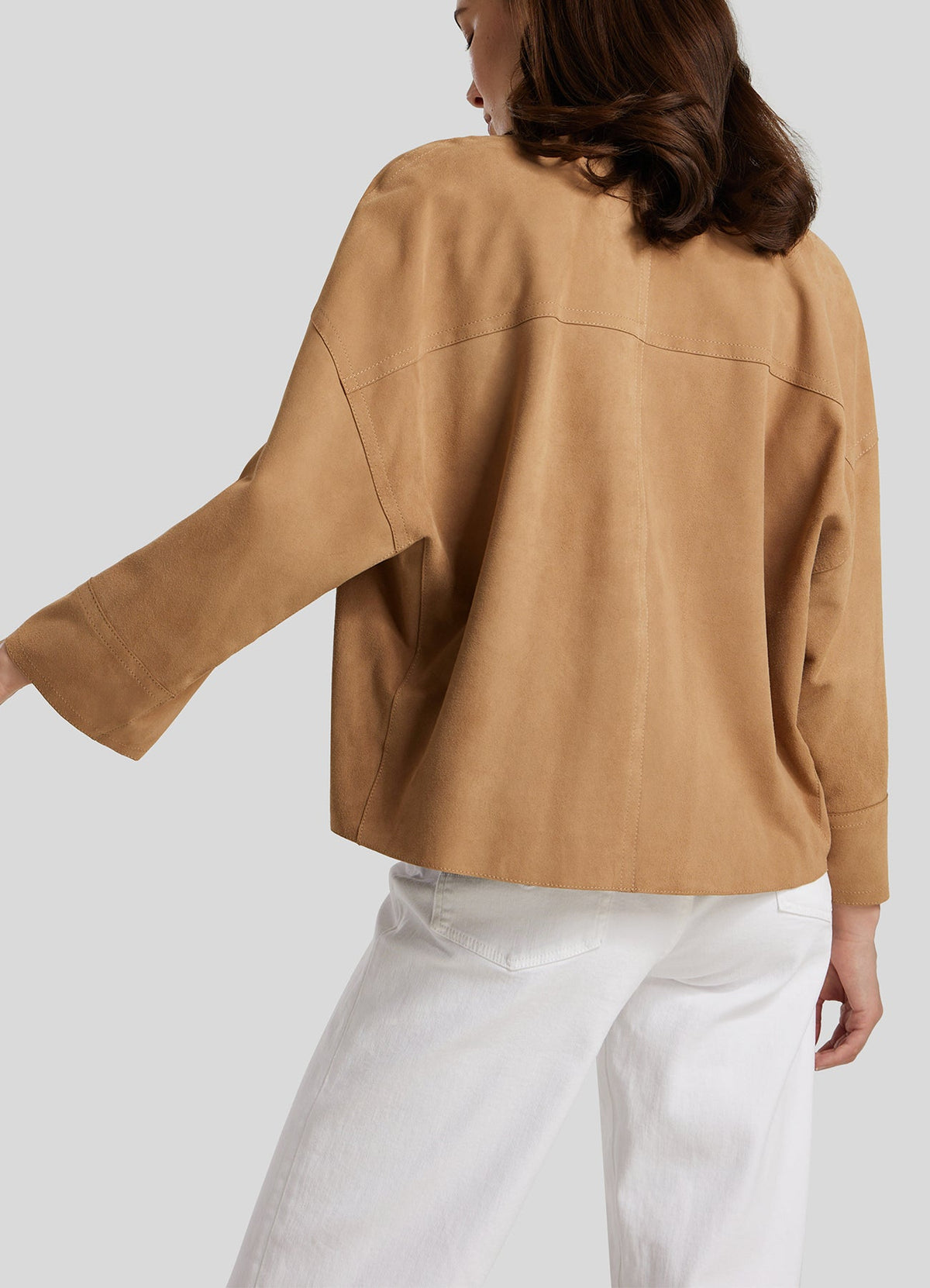 Women's Casual TAN Suede Leather Jacket