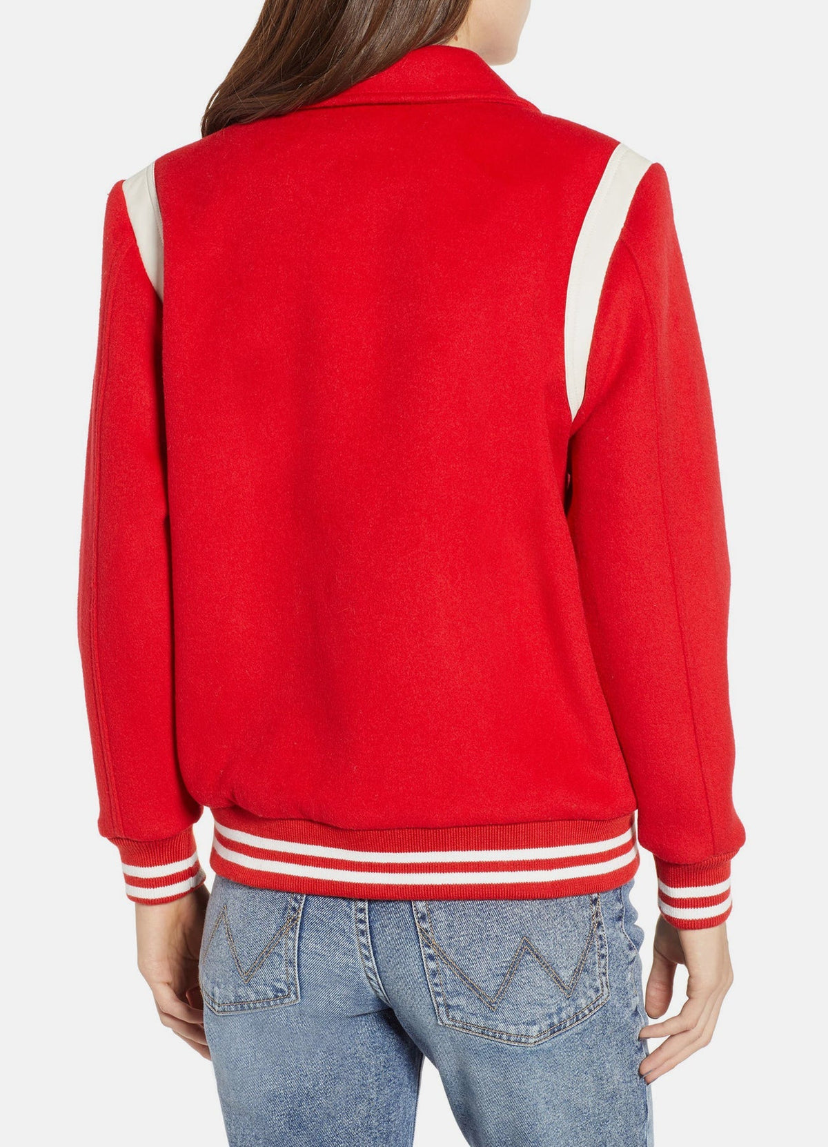 Women's Bright Red Varsity Jacket