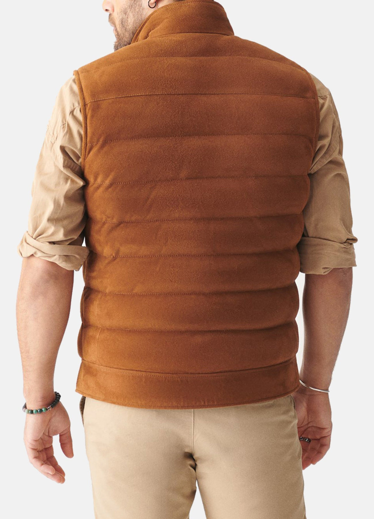 Men's Casual Tan Suede Leather Vest