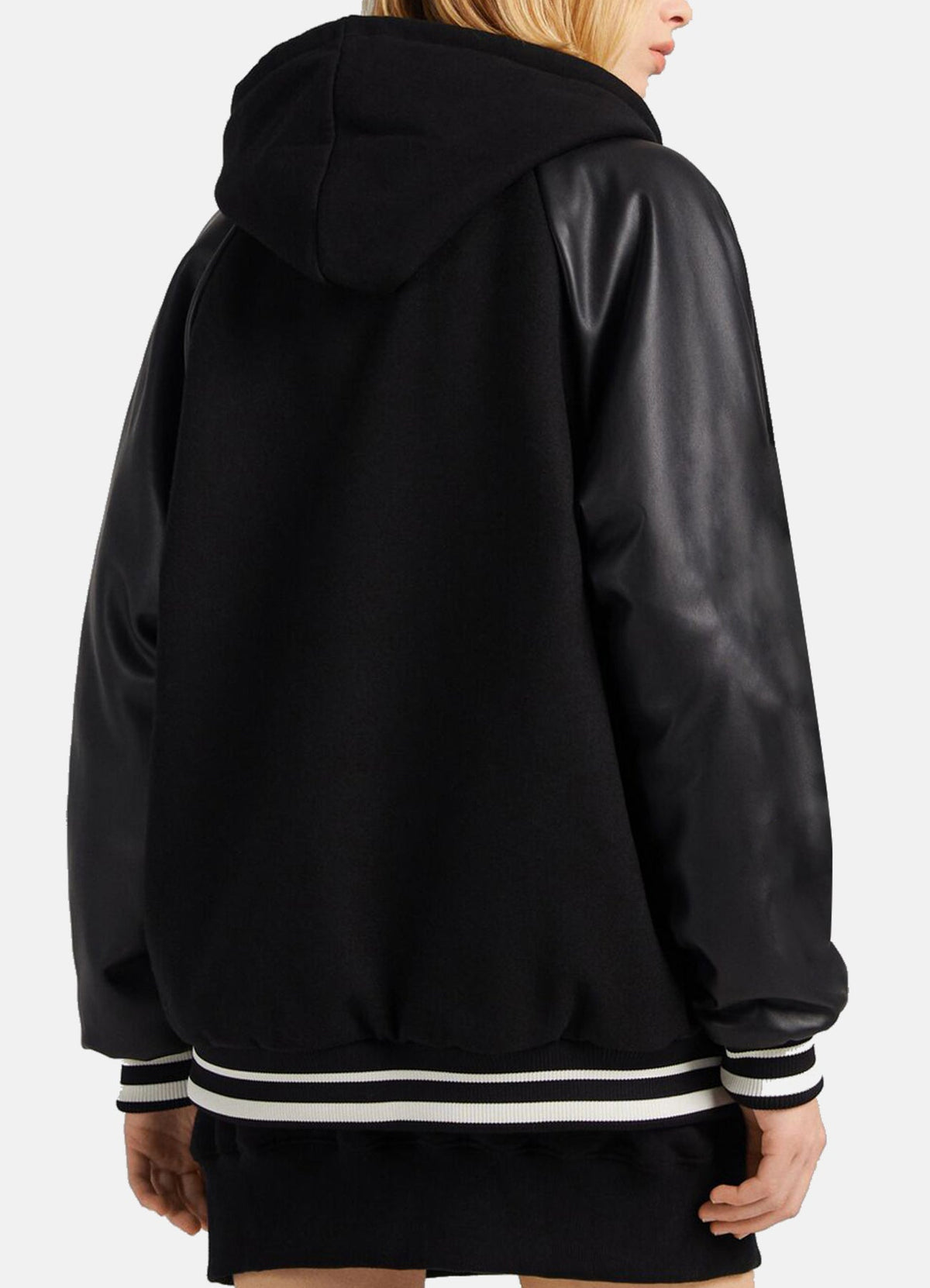 Women's Oversized Black Varsity Jacket