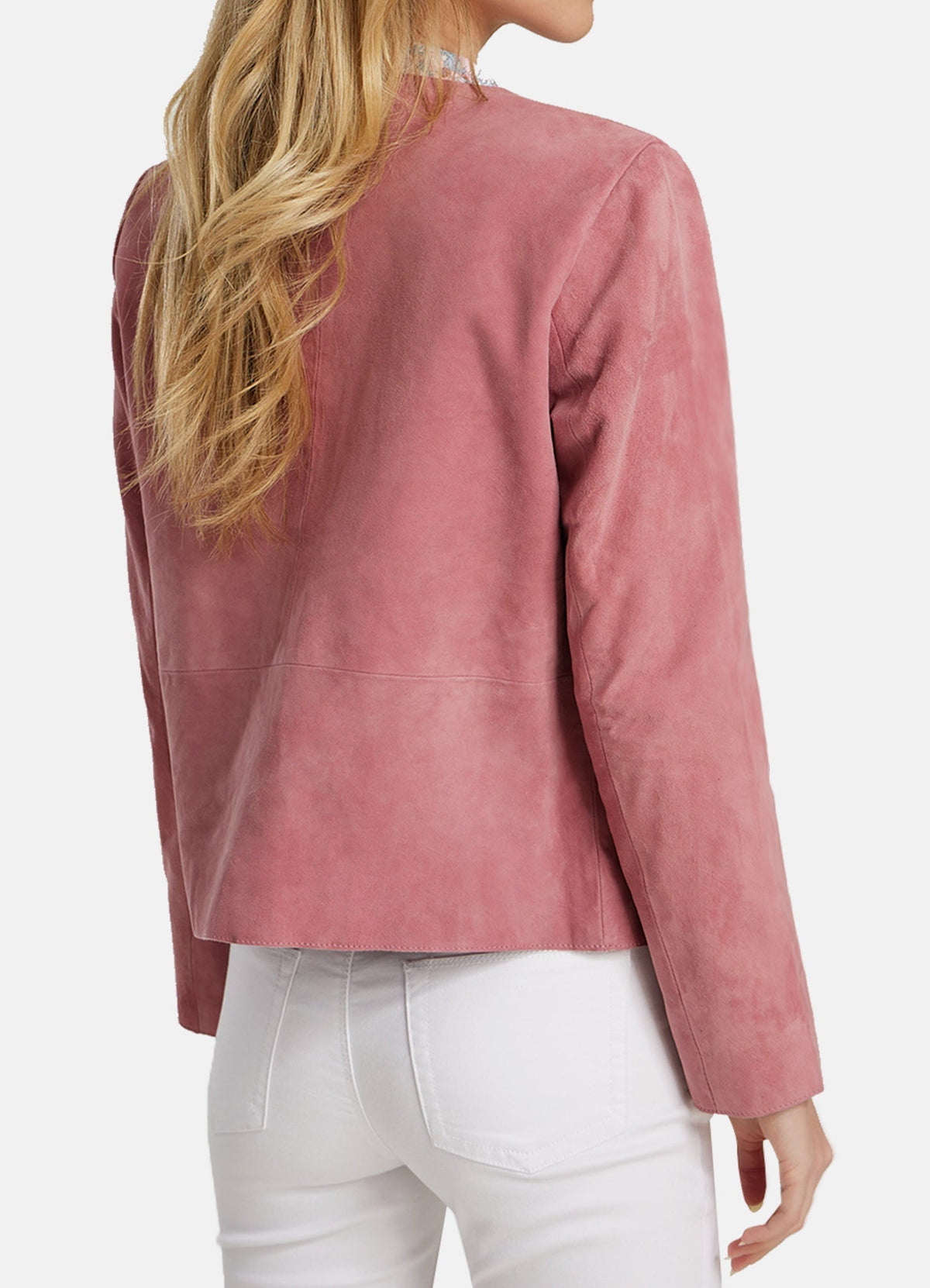 Women's Vintage Pink Suede Leather Jacket
