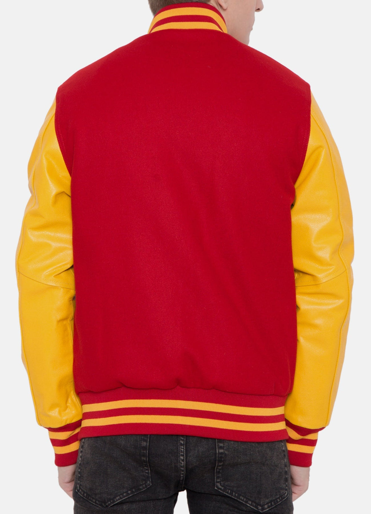 Men's Iconic Red and Yellow Varsity Jacket