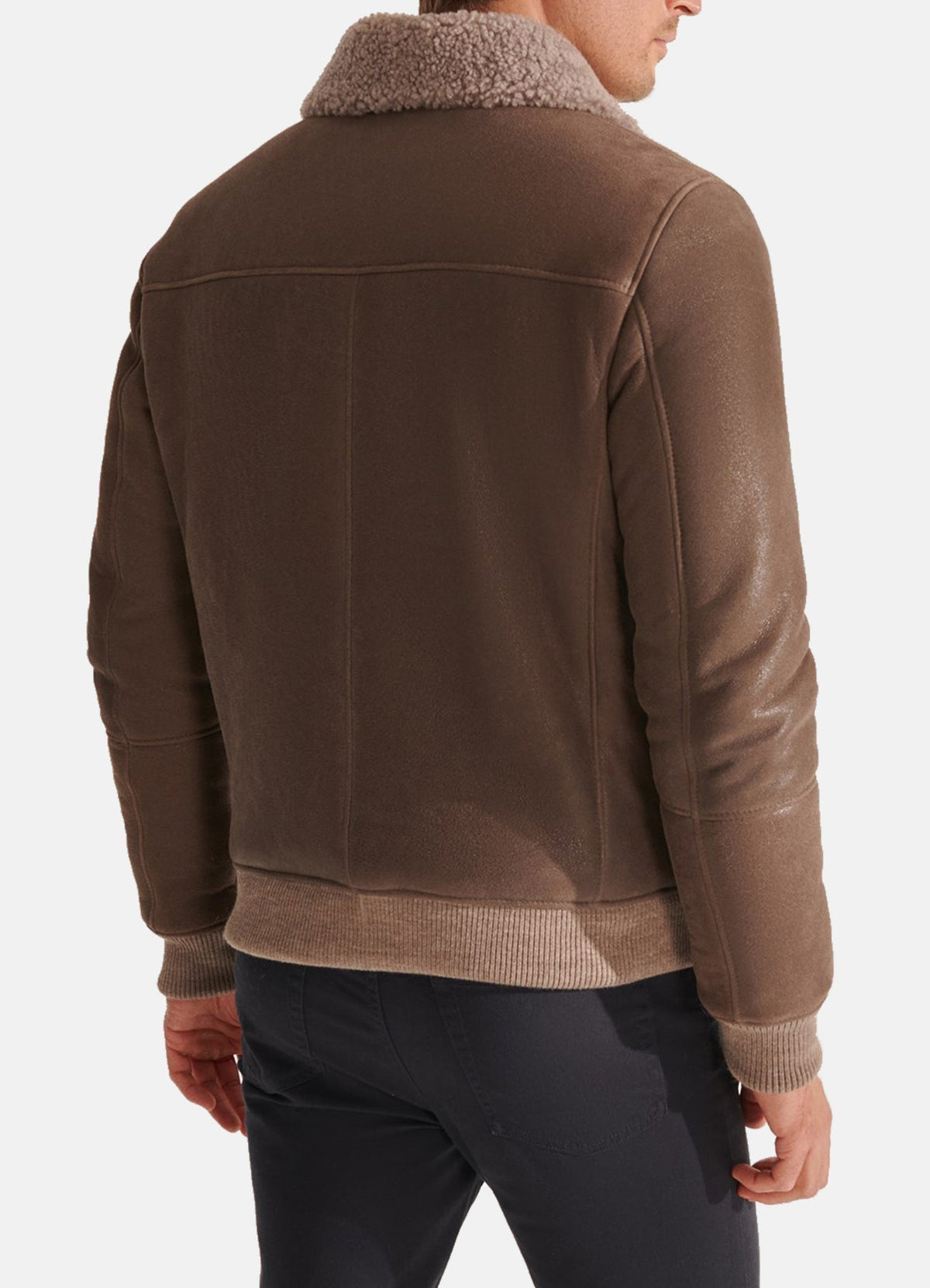 Men's Dark Brown Shearling Leather Jacket