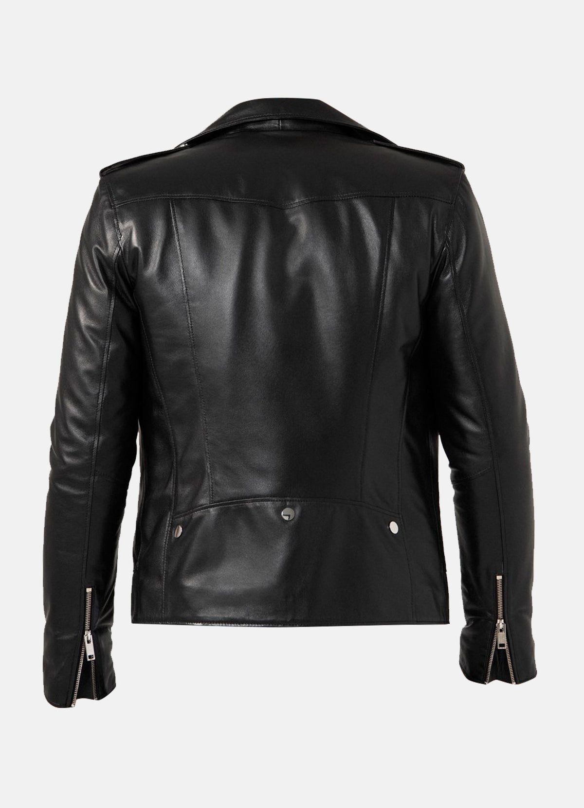 Men's Shiny Black Biker Leather Jacket