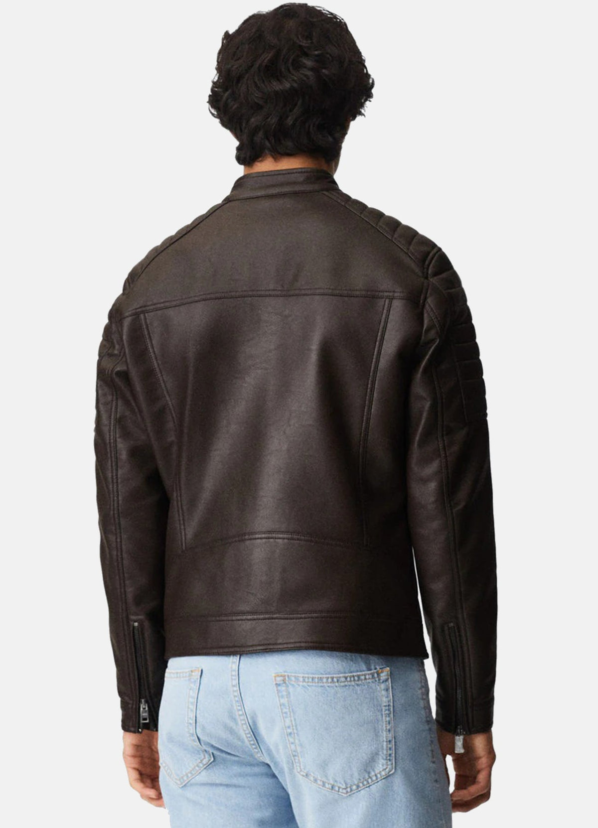 Men's Coco Brown Biker Leather Jacket
