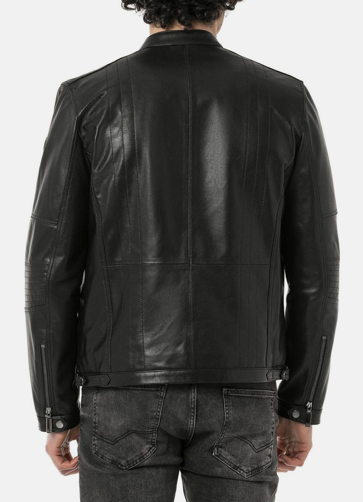 Men's Black Biker Leather Jacket