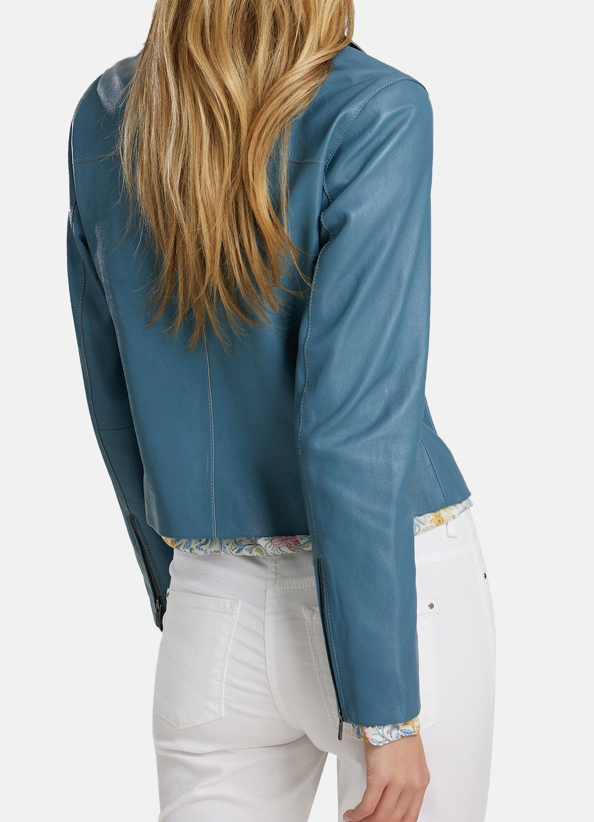 Women's Air Force Blue Biker Leather Jacket