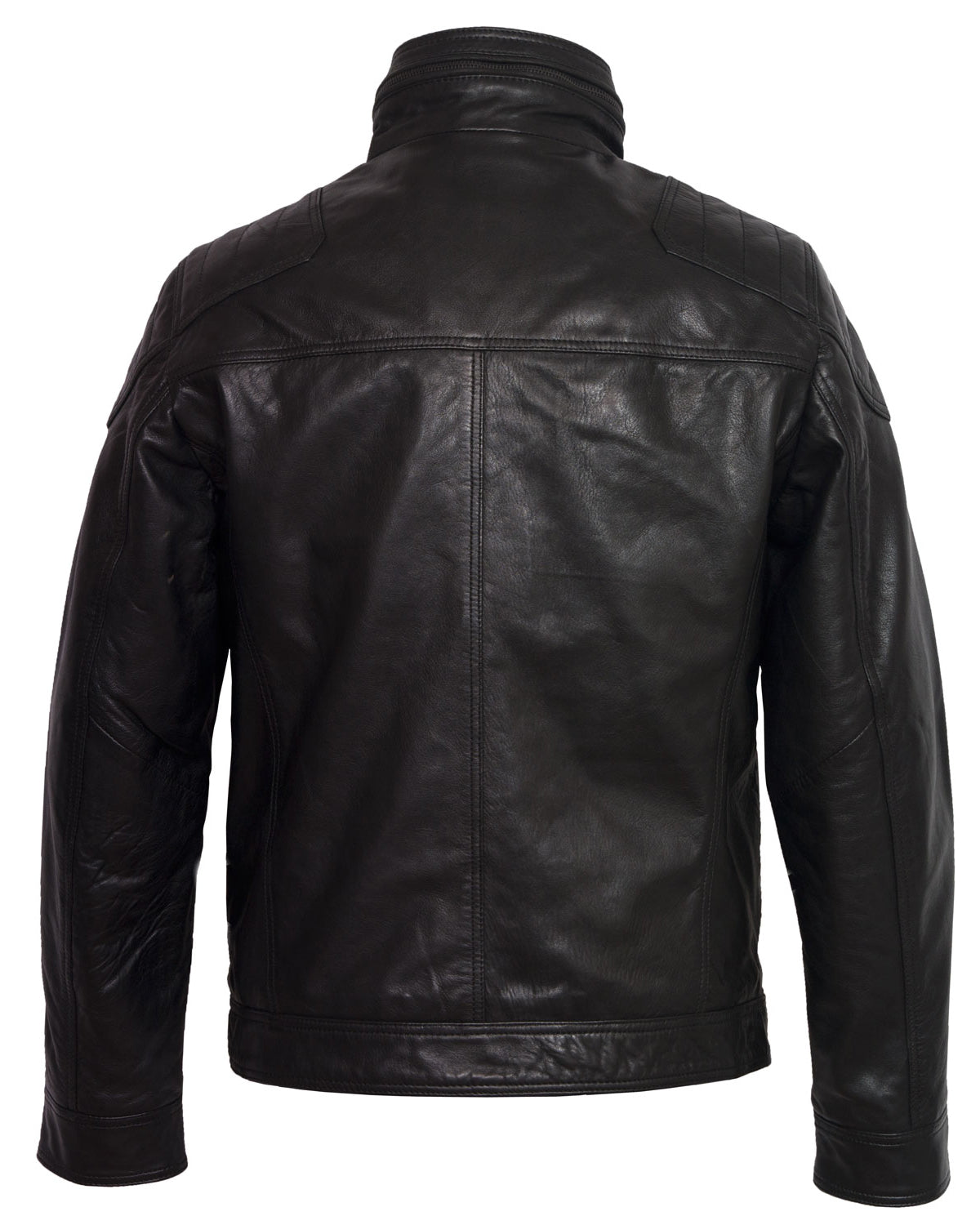 Men's Genuine Leather Motorcycle Black Jacket