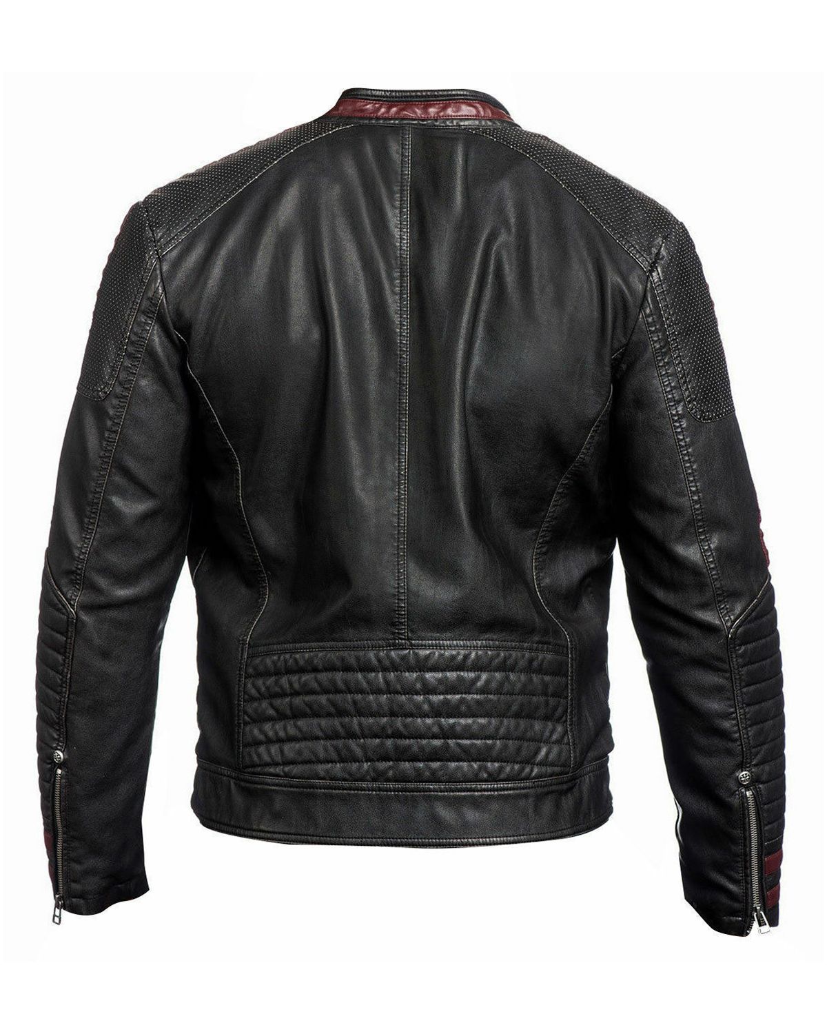 Men's Stylish Black Biker Real Leather Jacket