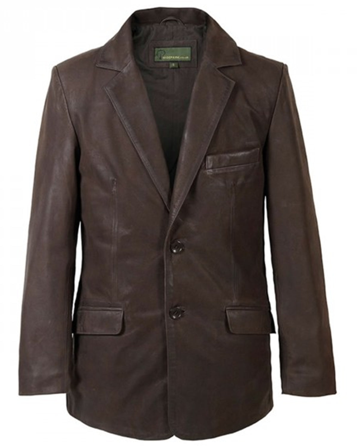 Men's Dark Brown Two Button Nubuck Motorcycle Leather Blazer