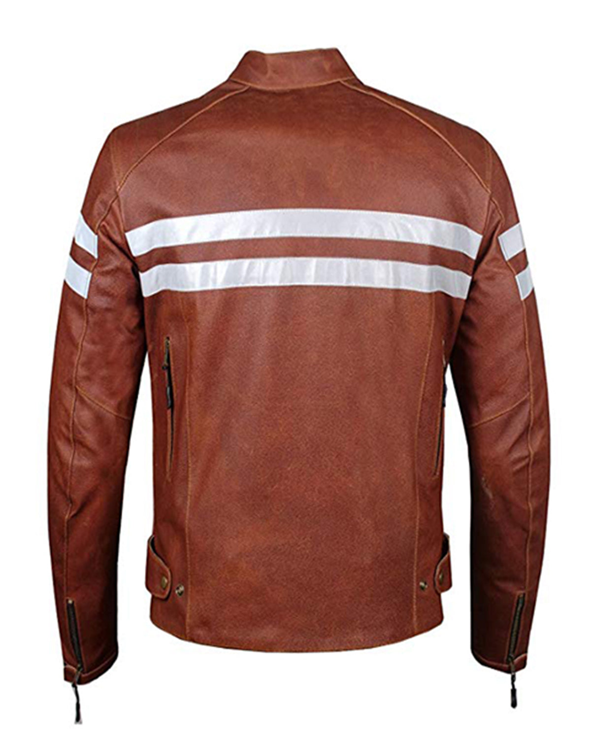 Brown Motorcycle Biker Vintage Leather Jacket For Men's