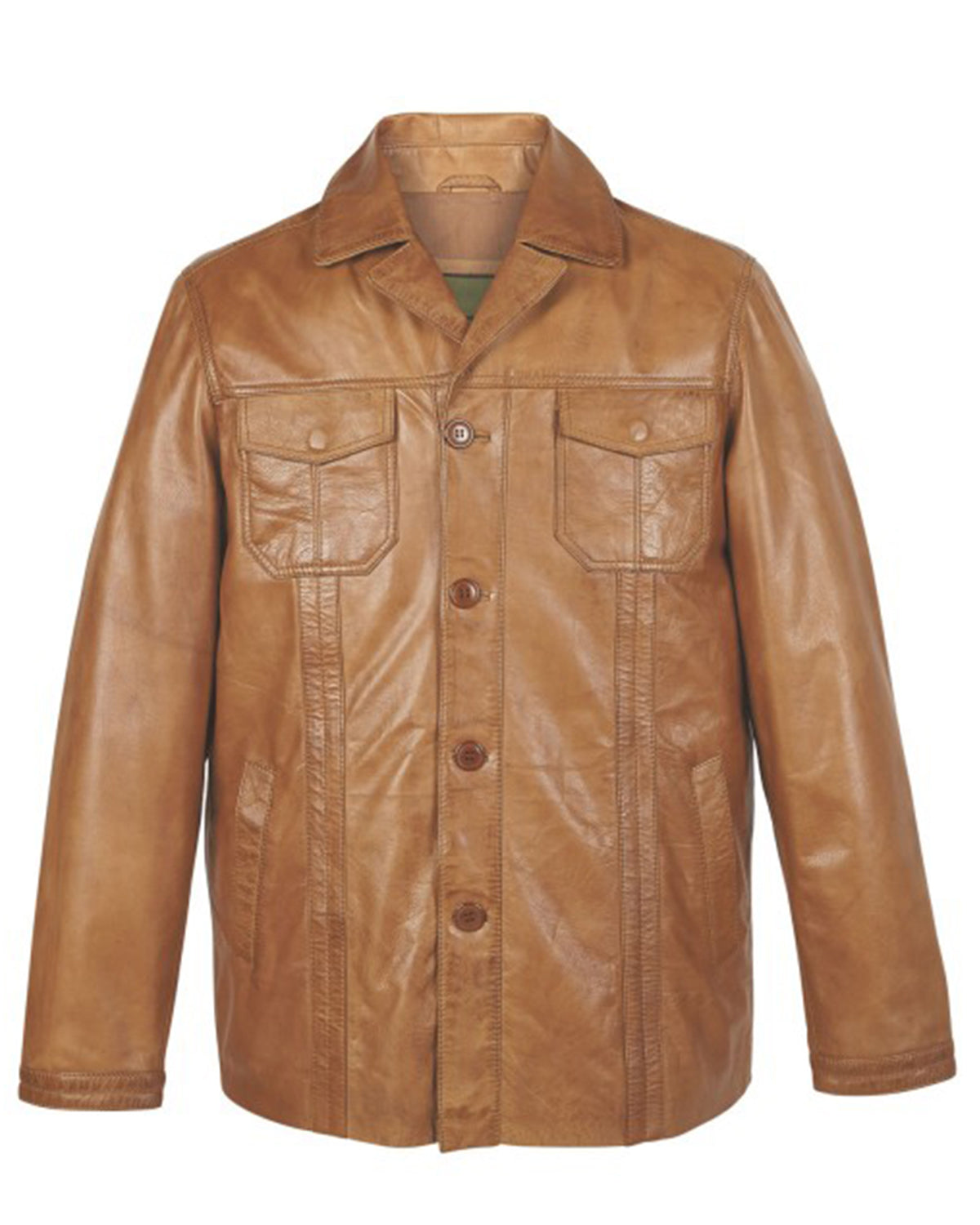 Men's Brown Tan Leather Jacket