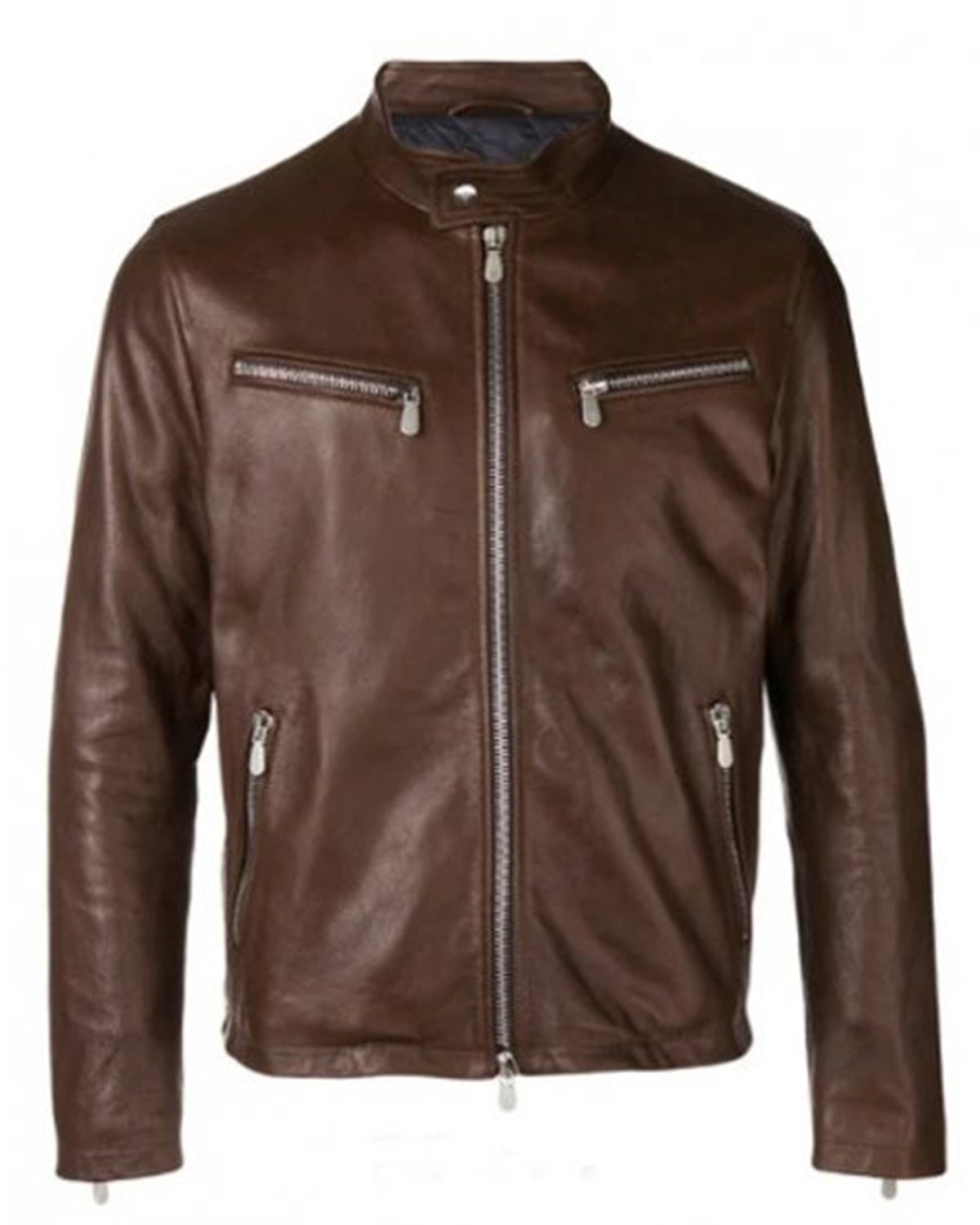 Brown Men’s Fashion Motorcycle Leather Jacket