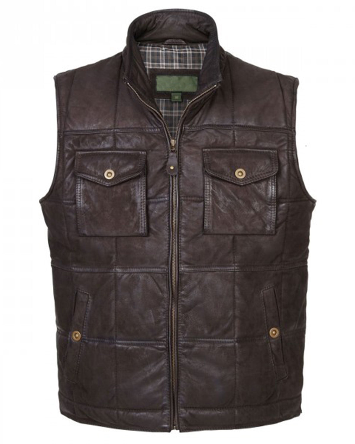 Men's Brown Leather Body Warmer