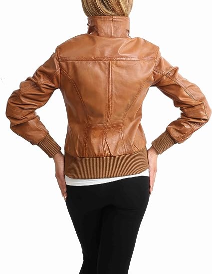 Women's Classic Bomber Real Leather Jacket