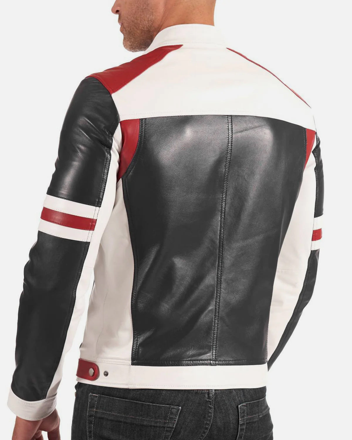 Men's Multi Color Biker Leather Jacket