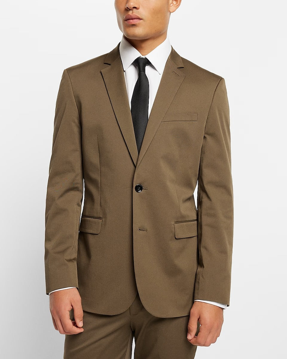 Men's Vintage Olive Brown Tuxedo Suit