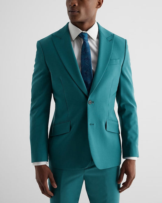 Men's Classy Teal Color Tuxedo Suit